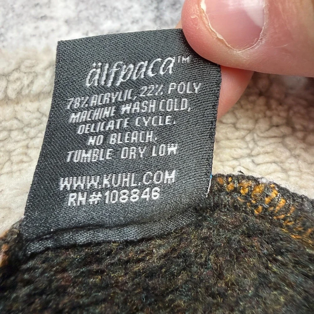 Kuhl Alfpaca Sweater Mens 2XL Brown Knit Fleece 1/4 Zip Pullover Hiking Outdoors